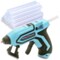 Pink Power Cordless Mini Hot Glue Gun with Stand - USB Rechargeable Wireless Hot Melt Glue Gun Kit with 20 Glue Sticks - Battery Operated Cordless Glue Gun for Crafts - Portable Blue Hot Glue Gun